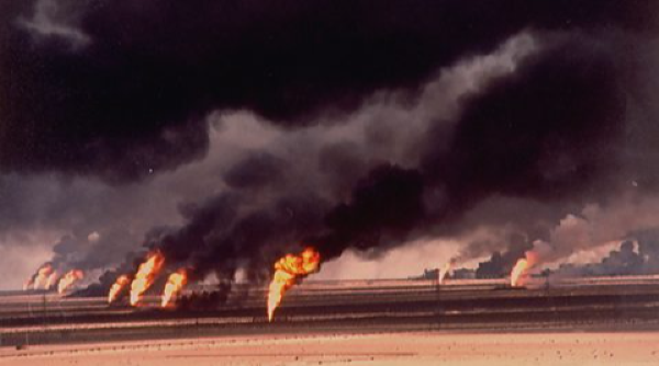 oil fields burning
