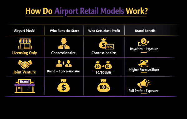 How restaurant models work in airports