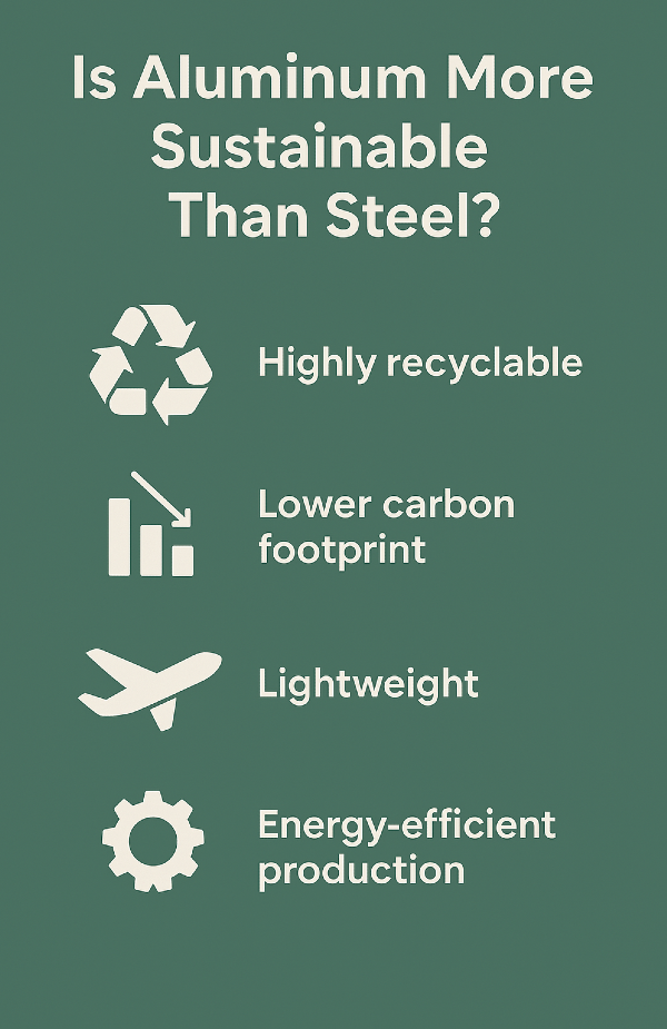 infographic on why aluminum is more sustainable that steel