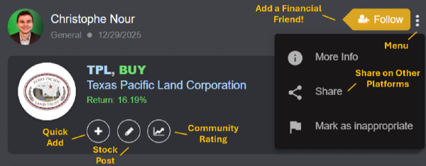 Engaging with the StockBossUp feed